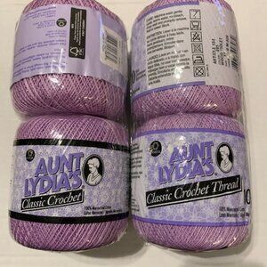 4 Skeins of Aunt Lydia's Crochet Thread  "Wood Violet" 0495